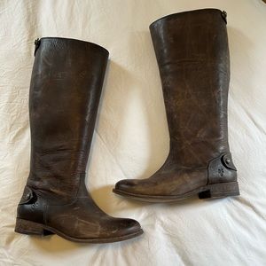 Frye Melissa Button Back Zip Wide Calf Boot